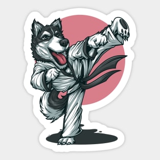 Husky Dog Karate Sticker